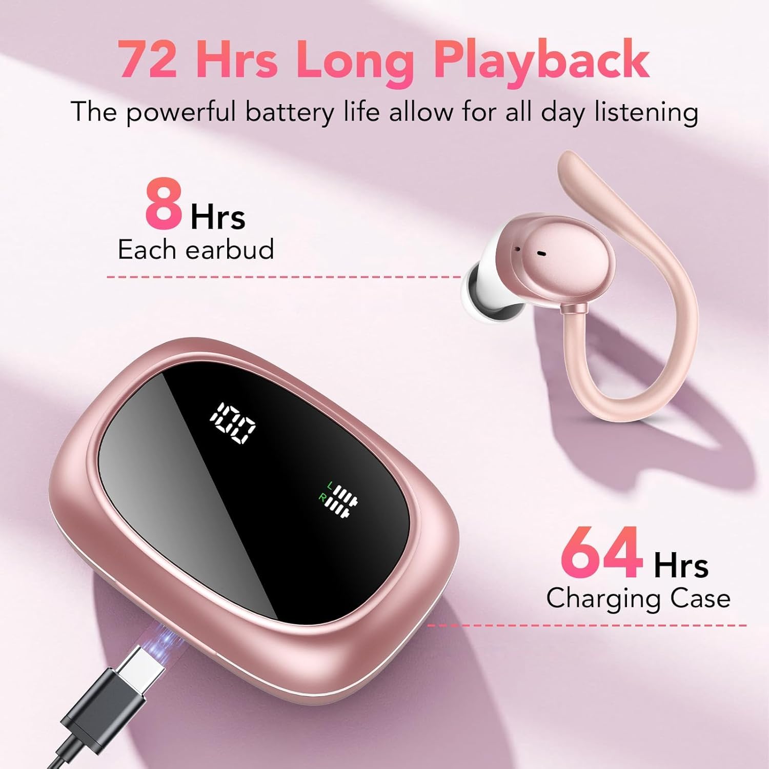 Detalle de Bluetooth Sport-Kopfhörer 5.3 mit HD Mic