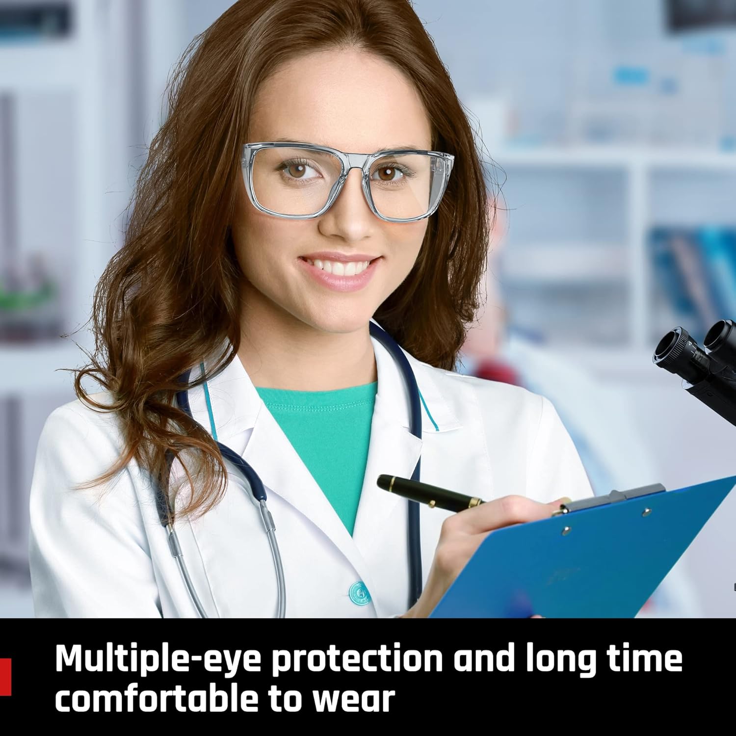 Thumbnail 6 de Occhiali protettivi TOREGE trasparenti con protezioni laterali, antiappannamento e antigraffio