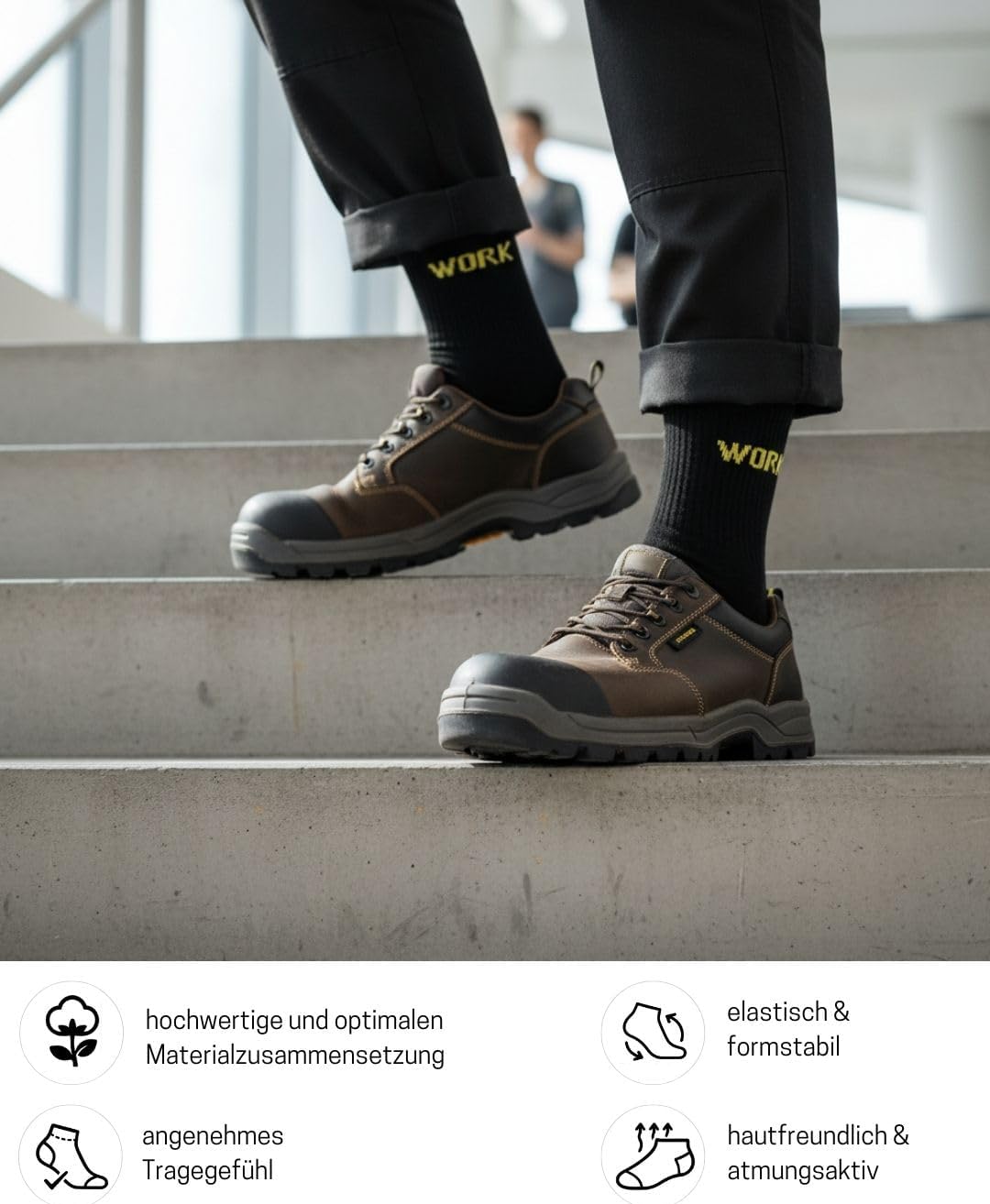 Thumbnail 3 de 10 Paar Arbeitssocken Herren WORK Socken Baumwolle