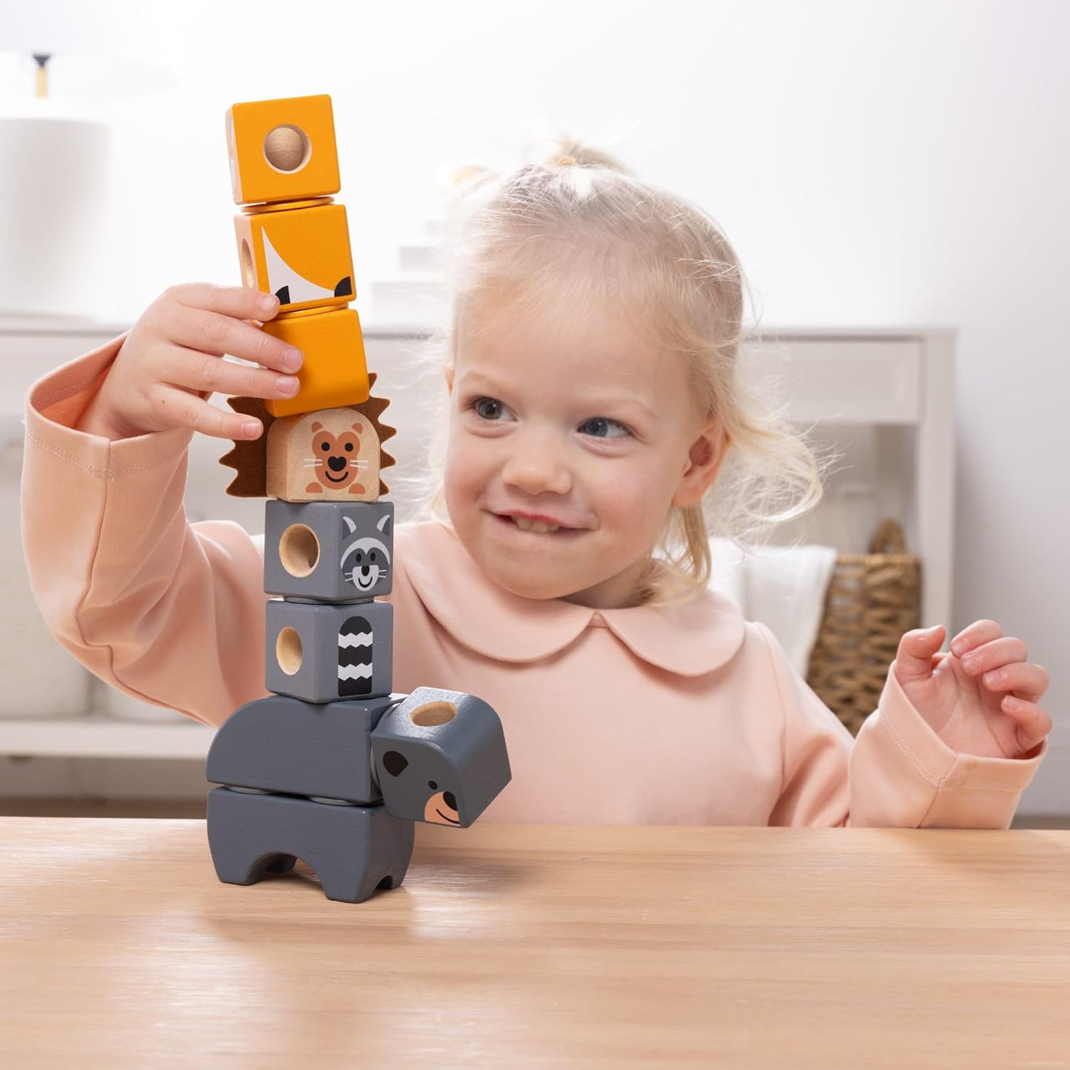 Thumbnail 6 de Melissa & Doug Blockables Waldtierfreunde Bau-Set (16-teilig, ab 2 Jahren) – 9 Holzbausteine mit Steck- und Filzteilen