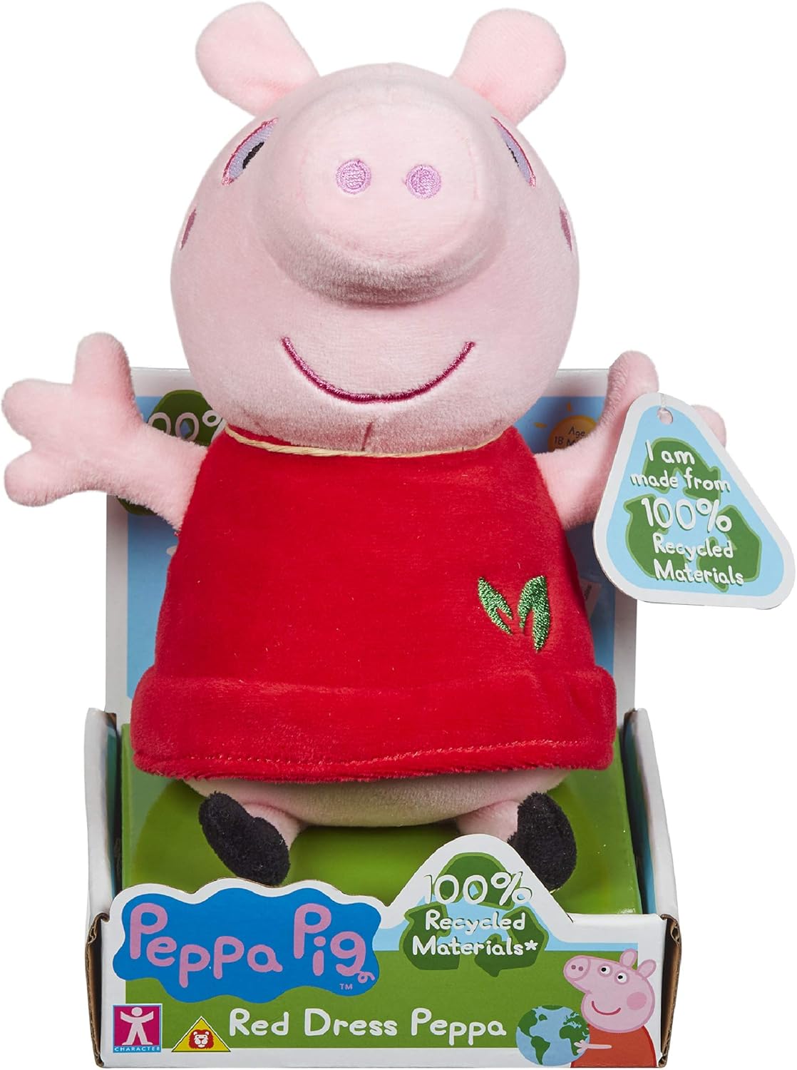Thumbnail 1 de Red Dress Peppa Soft Toy: Peluche sostenibile al 100% riciclato, regalo Peppa Pig