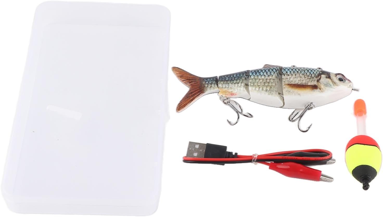 Thumbnail 5 de Akozon Akozonoaseu5gnr4 elektriskt fiskedrag med grön LED och flerledad kropp