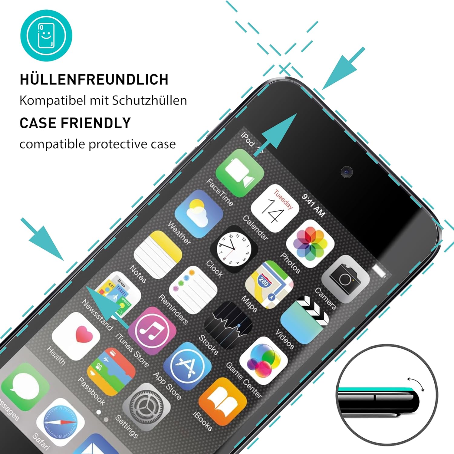Thumbnail 1 de SmarTect Tempered Glass Screen Protector for iPod touch 5G, 6G & 7G, 9H, 3-Pack