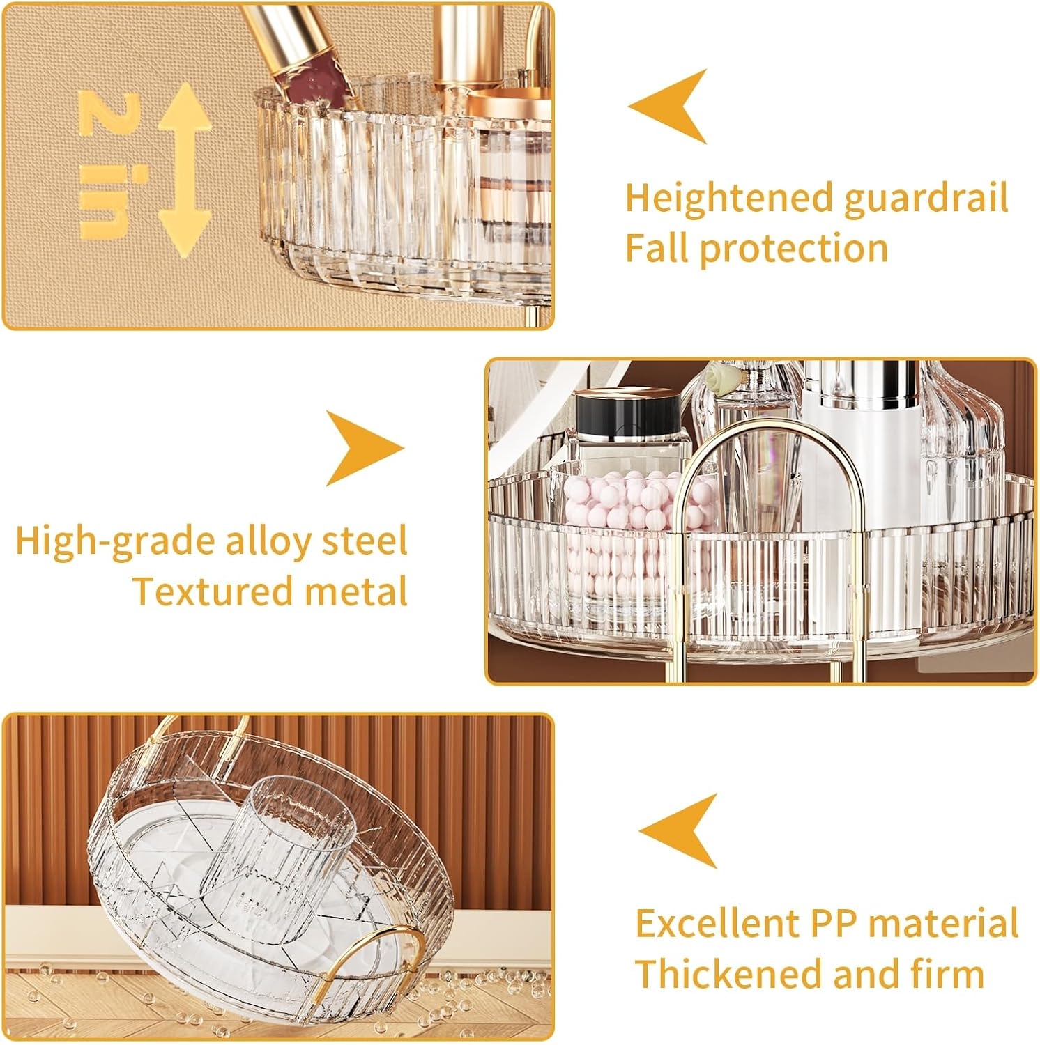Detalle de Oifecsie 360° Rotating Makeup Organizer