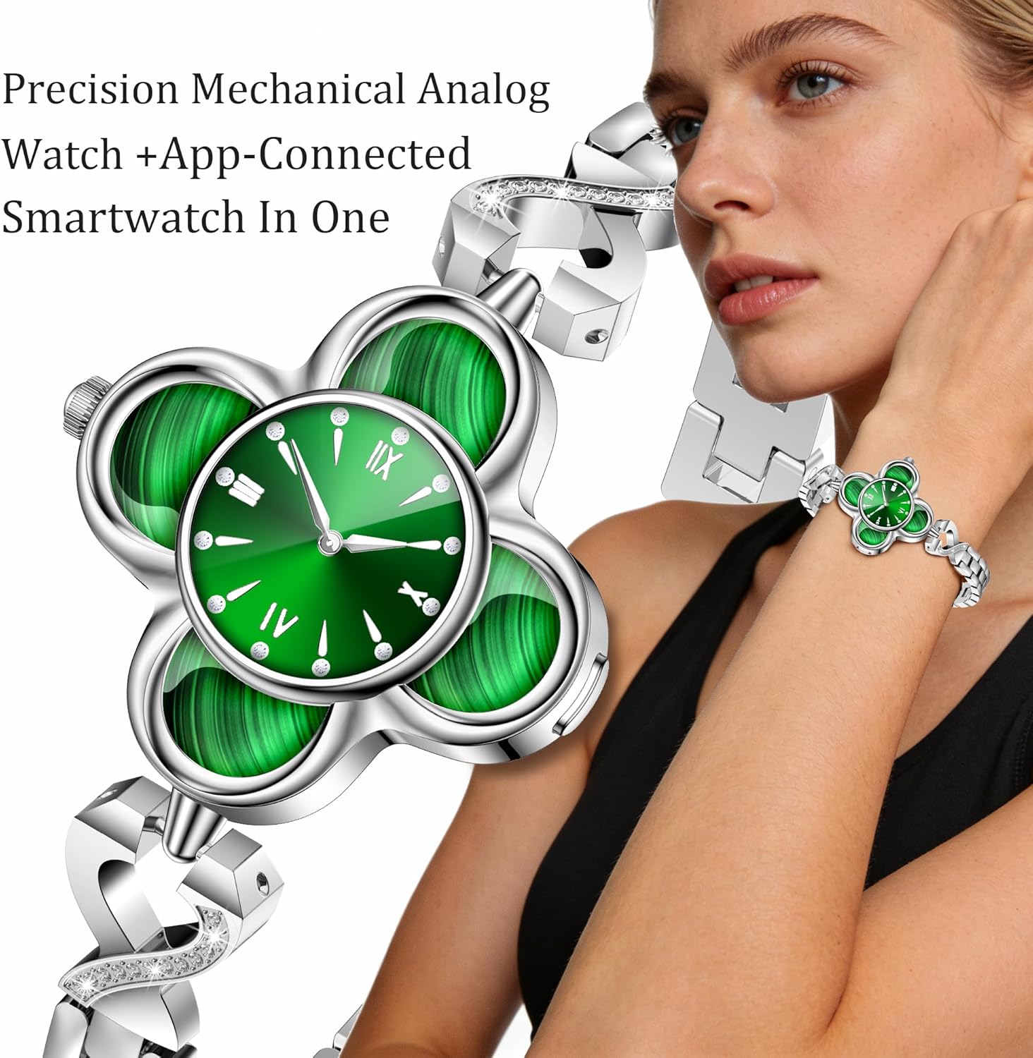 Thumbnail 6 de Bracelet Connecté Trèfle à Quatre Feuilles IP68 – Montre Fitness Élégante et Puissante