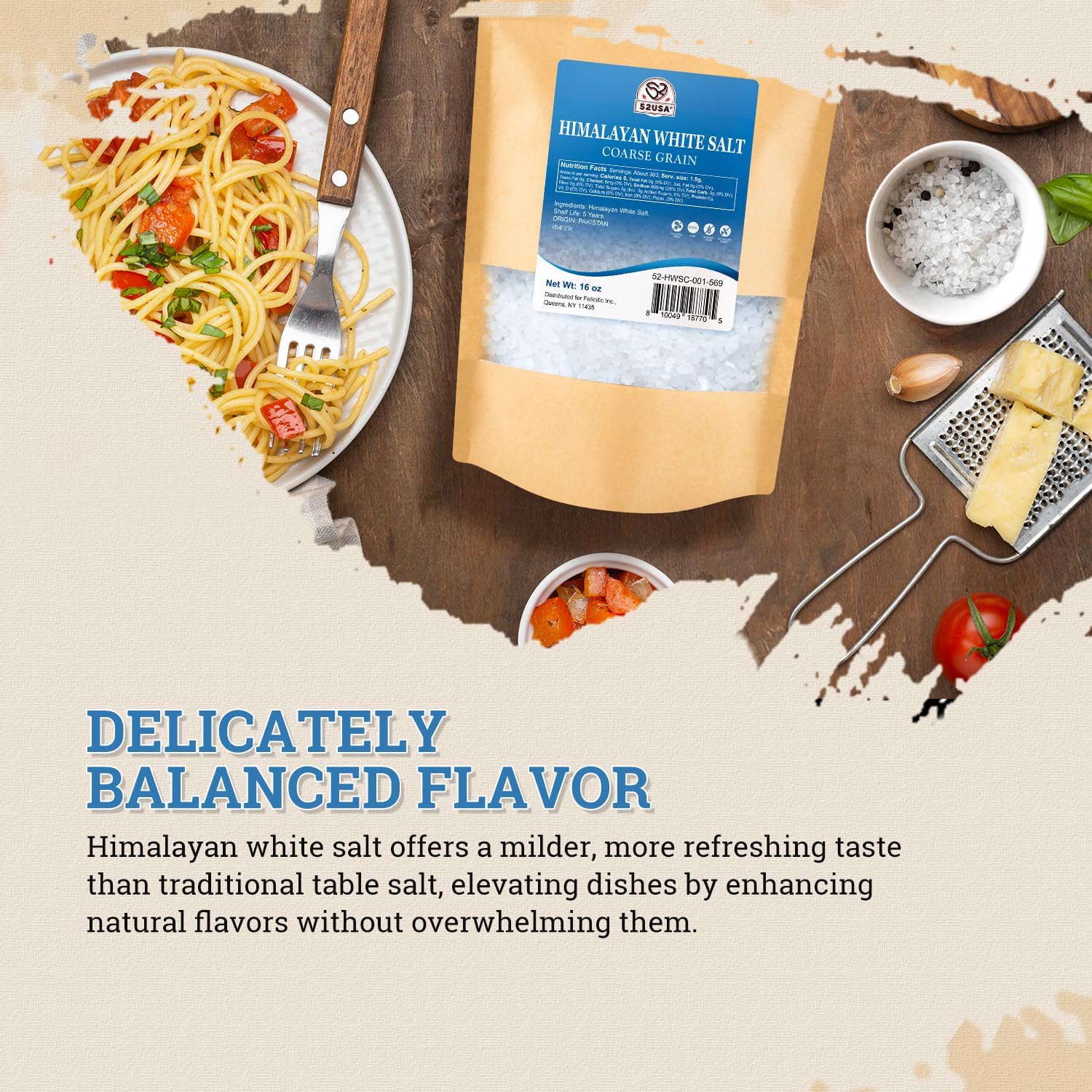 Detalle de 52USA Himalayan White Salt, 16 Oz Coarse Grinder Refill