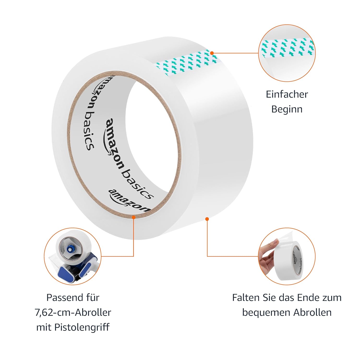 Detalle 2 de Amazon Basics Paketband 12 Stück 10,4×10,4×4,8 cm