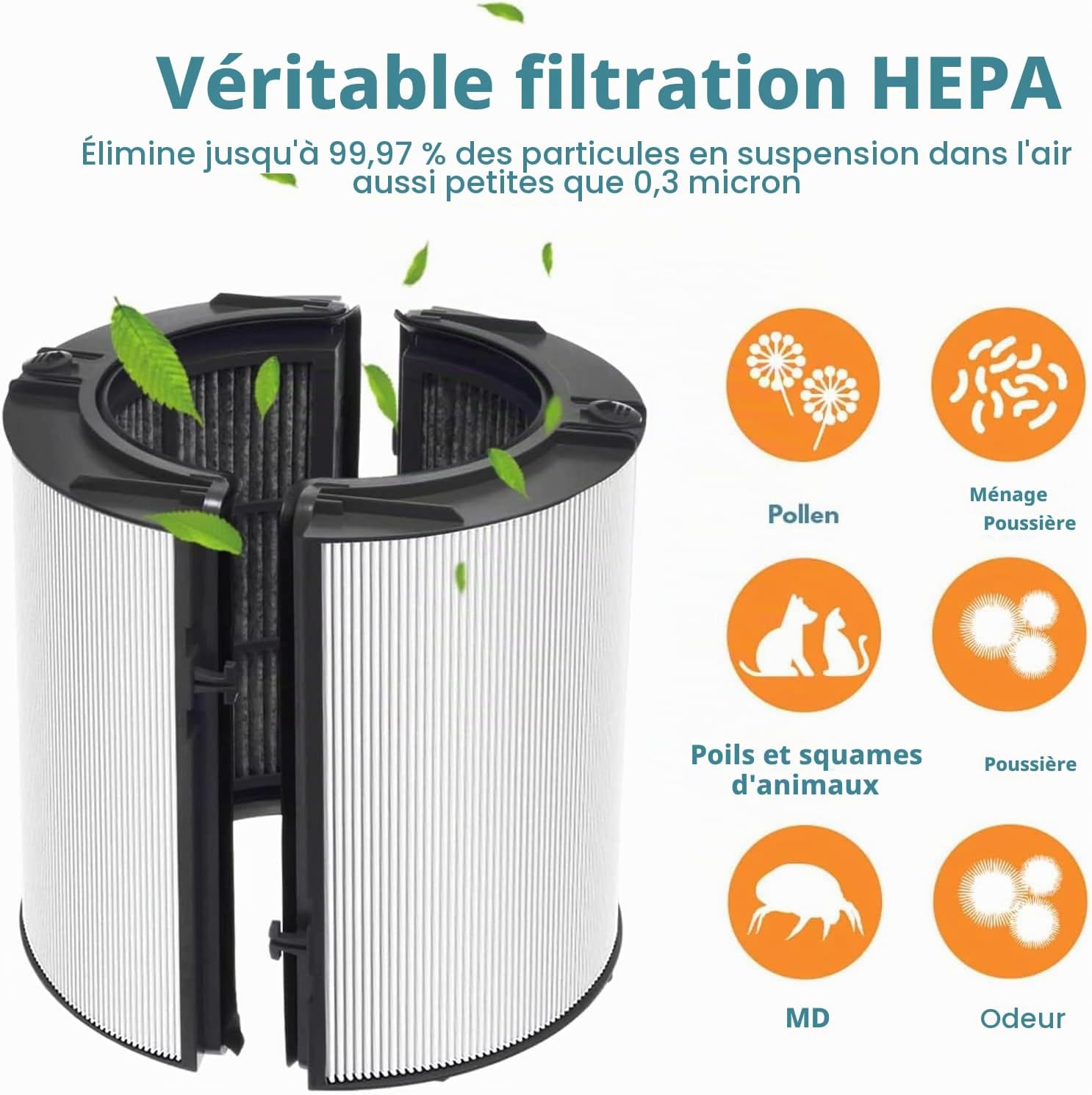 Detalle 2 de Transplant 2-in-1 vervangfilter voor Dyson luchtreinigers, HEPA H13 en actieve kool