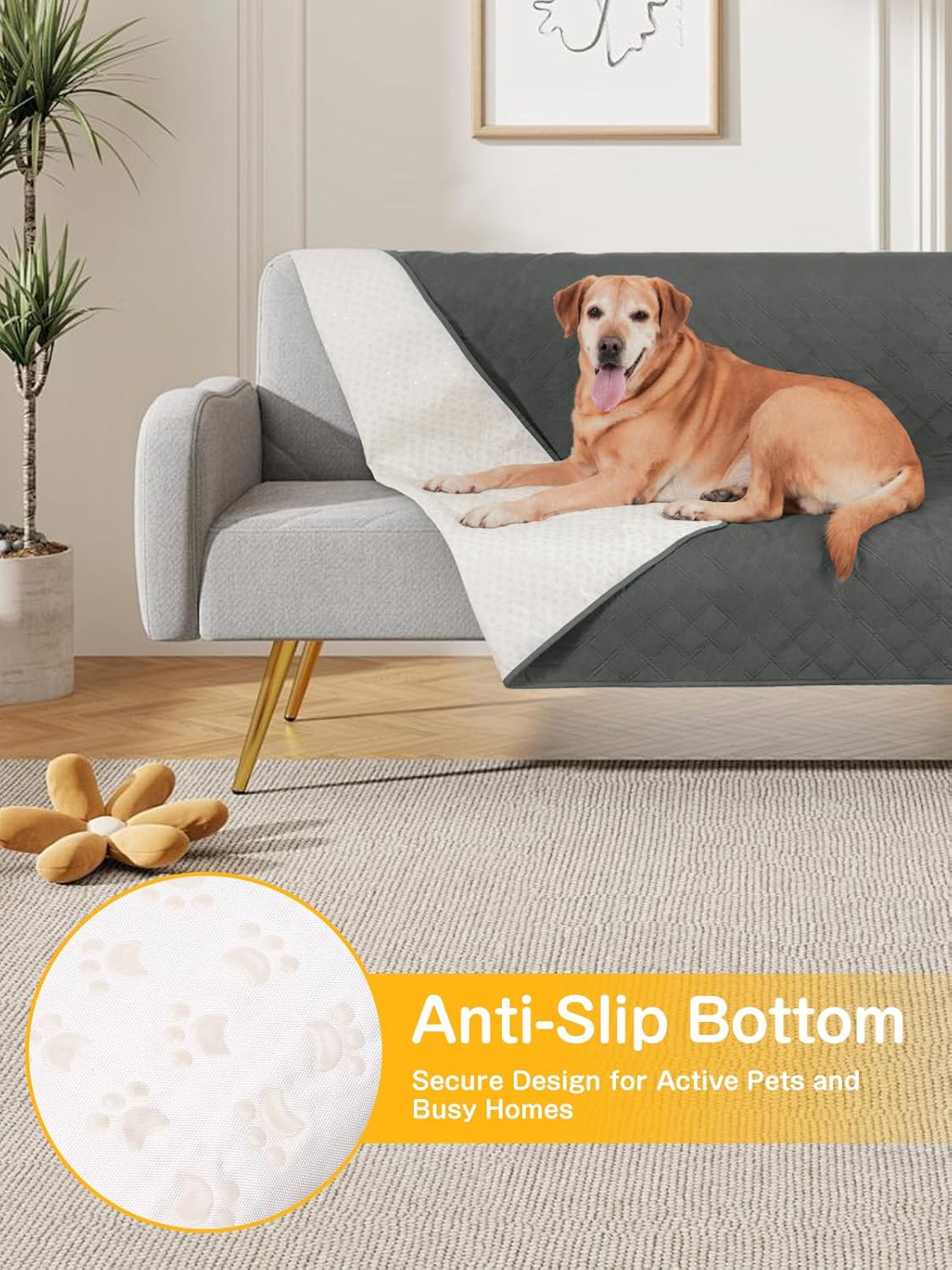 Detalle de HezzLuv Waterproof Dog Blanket: Soft, Anti-Slip Bed Cover and Furniture Protector (152x203cm)