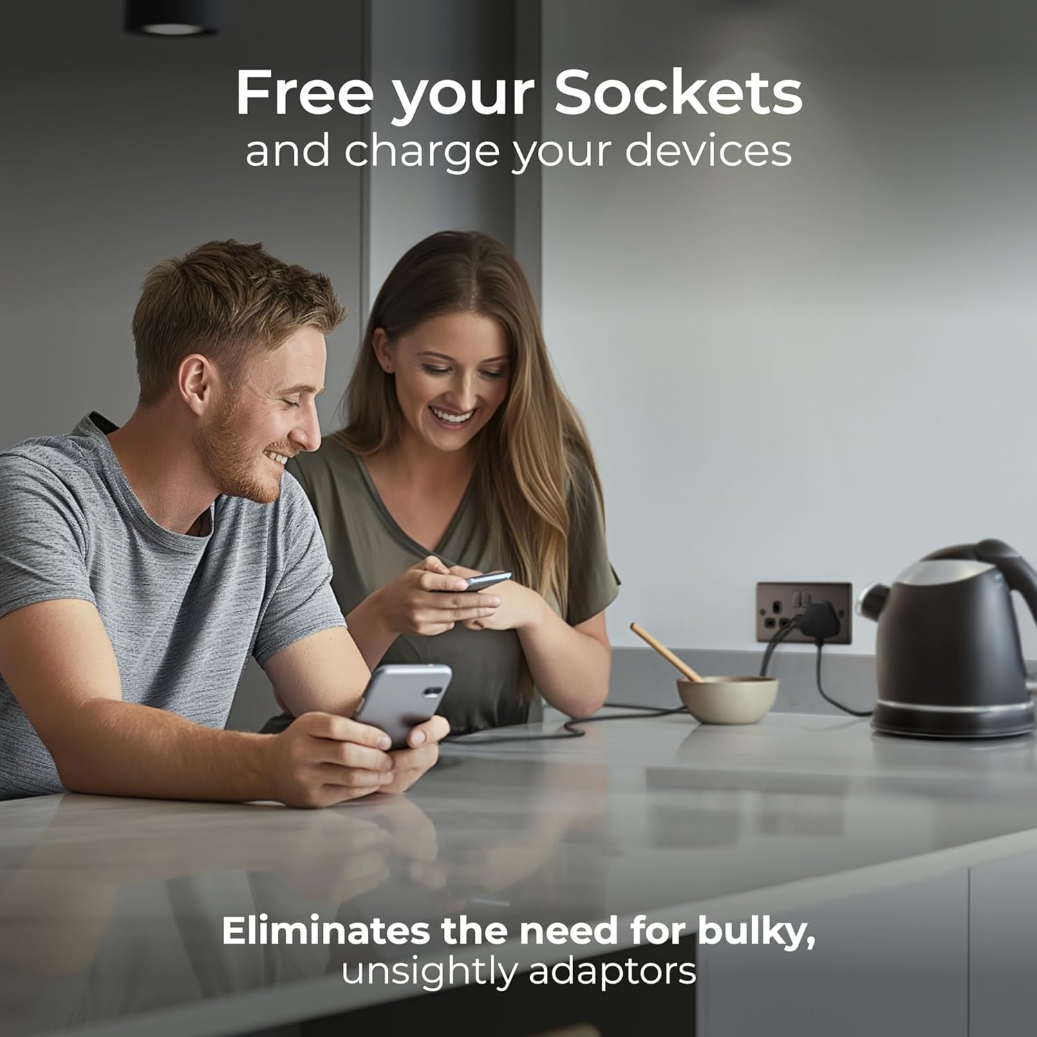 Thumbnail 2 de BG Electrical 13A Nexus Metal black nickel double switched wall socket with USB-A and USB-C charging (12W) – NBN22UAC12B