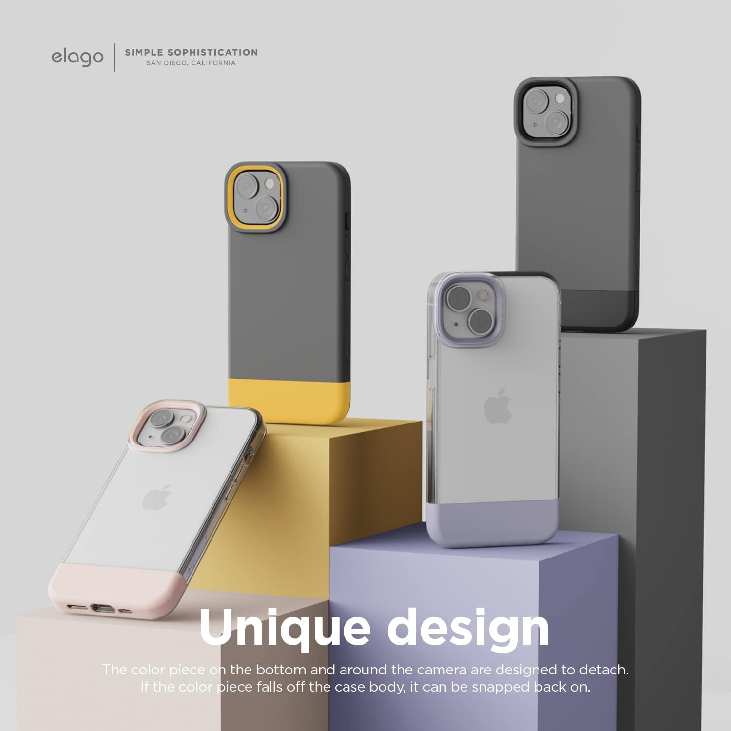 Thumbnail 6 de elago Custodia Glide per iPhone 14 (6,1") in TPU antiurto con protezione fotocamera Clear/Viola