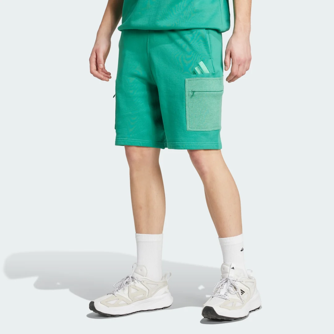 Detalle de Pantalón corto ALL SZN French Terry Colorblock de Adidas – verde
