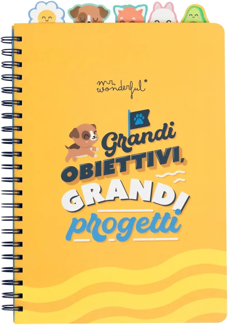 Detalle de Mr. Wonderful - Quaderno A4 con divisori a linguetta (Grandi obiettivi, grandi progetti)