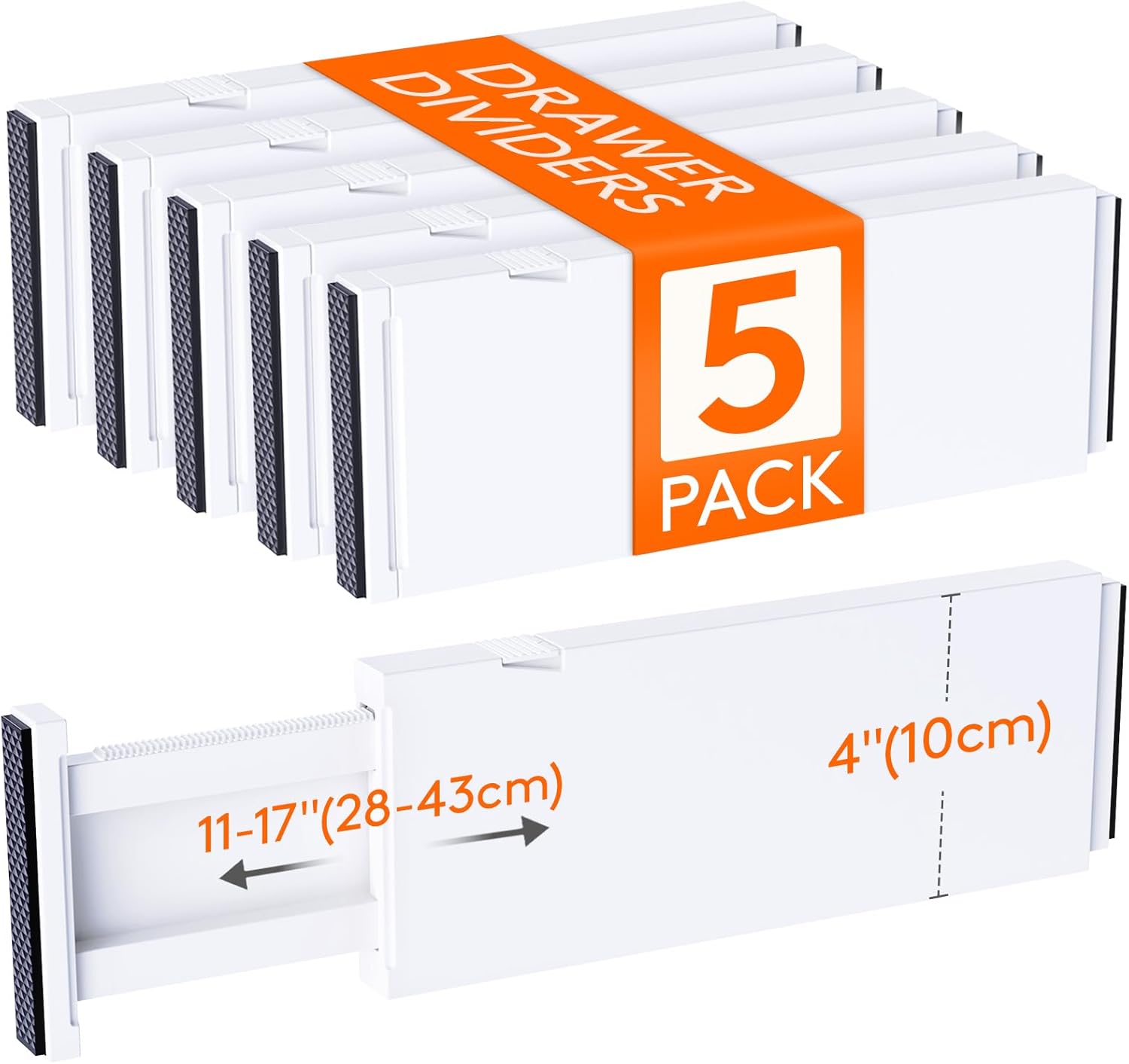 Lifewit 5 Pack Drawer Dividers 4" High 🗄️