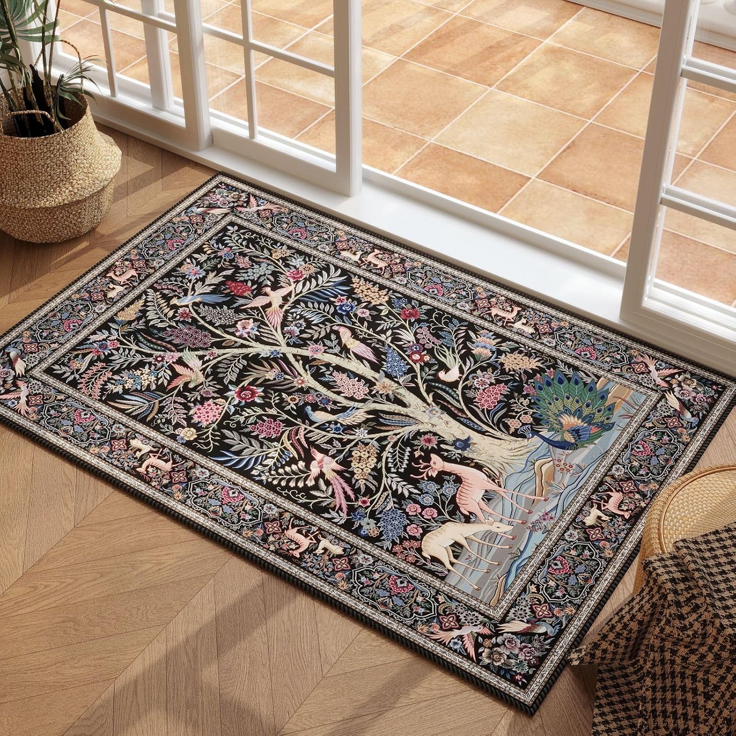 Thumbnail 1 de Rugcomf Area Rugs 9x12 Living Room Tree of Life Pattern – Vintage Washable Rug with Non-Slip Backing