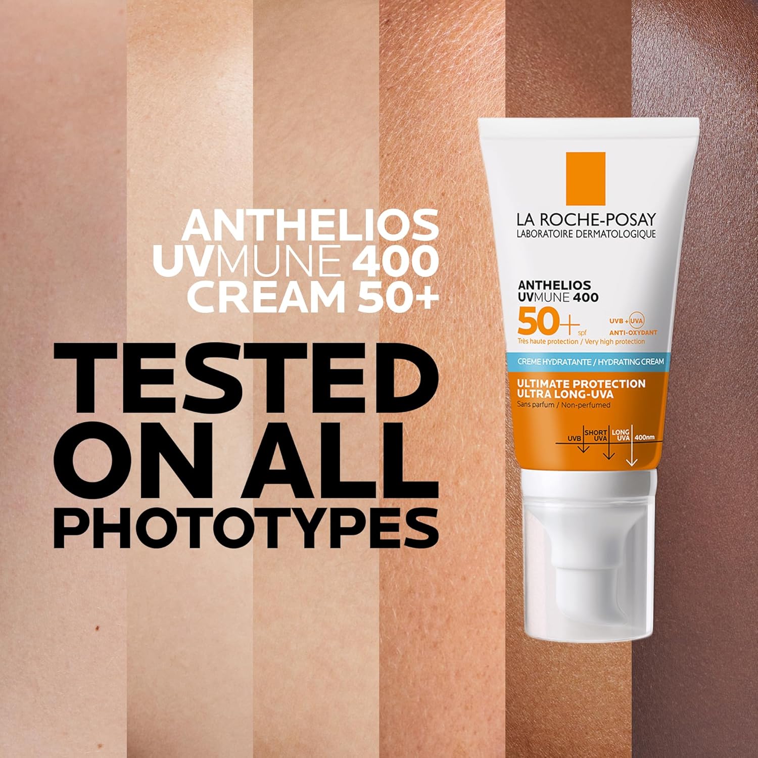 Detalle de La Roche-Posay Anthelios UVMune 400 Hydrating Cream SPF50+ for Dry Sensitive Skin