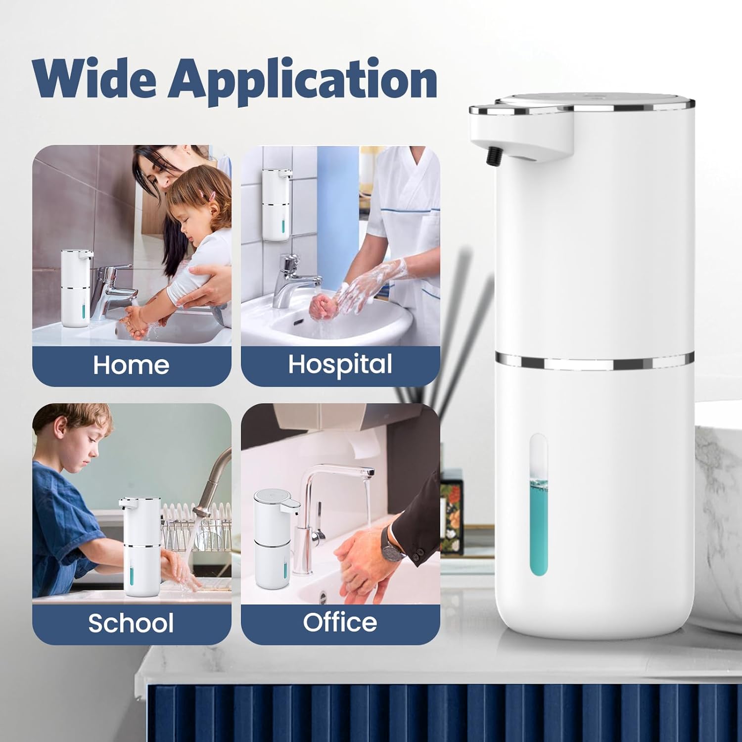 Thumbnail 6 de HAPPHOOH Seifenspender Automatisch – 380 ml, Sensor, USB-Aufladung, IPX5, Wand- oder Tischmontage