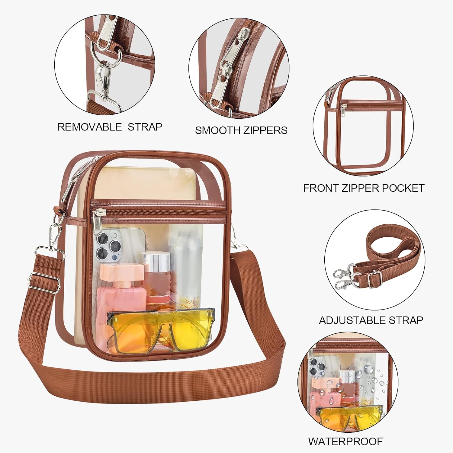 Detalle de USPECLARE Clear Crossbody Bag, PVC