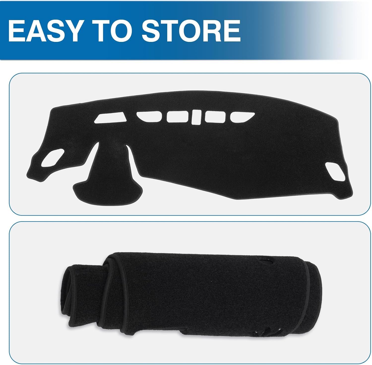 Thumbnail 6 de KUST Black Dash Cover Custom Fit for 2024–2026 Chevrolet Chevy Trax Polyester Dashboard Mat