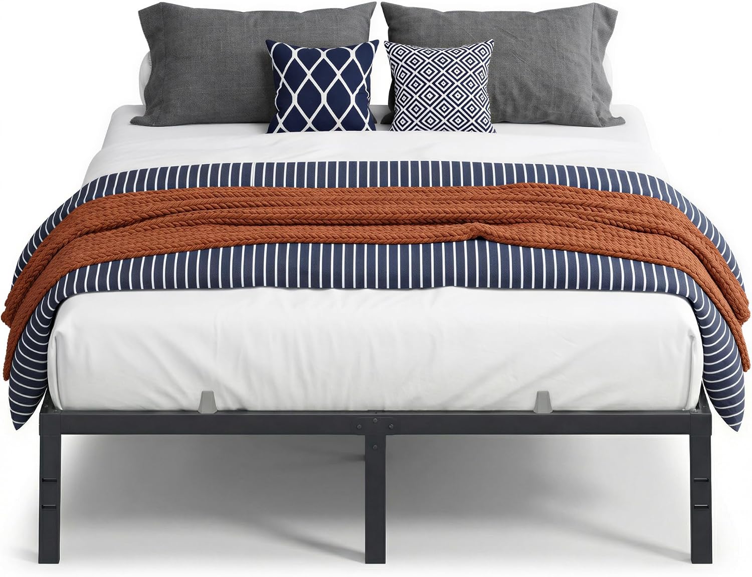 Detalle de VASAGLE Queen Metal Bed Frame, 14 Inches Tall