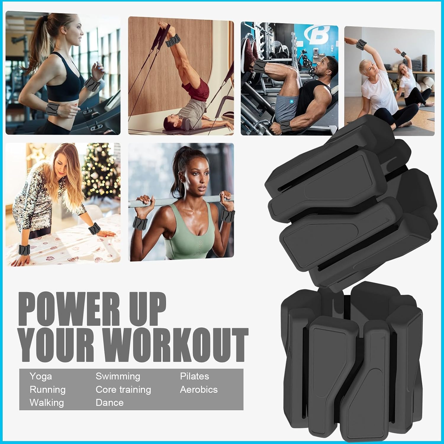 Thumbnail 6 de AdLife Adjustable Wrist & Ankle Weights, 2 lb Set with Removable Modules