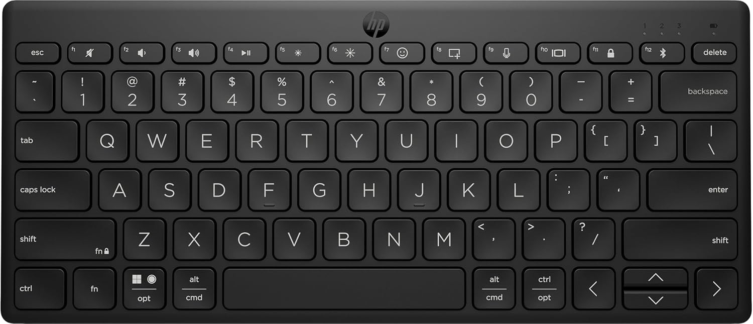 Detalle de HP 350 Compact Bluetooth Keyboard (Black) — connect up to 3 devices with Bluetooth 5.2