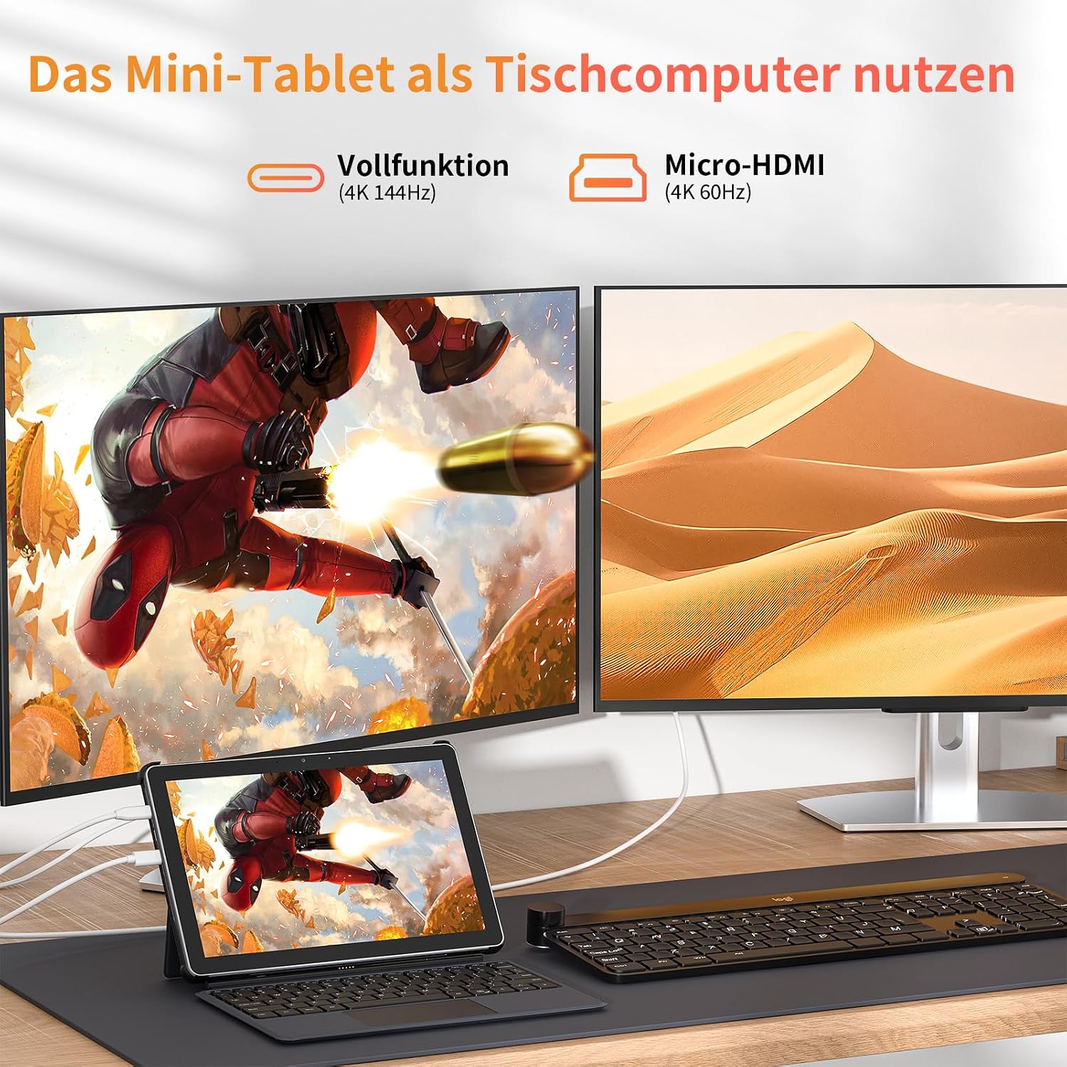 Detalle de AWOW AIBOOK 11: 10,1 Zoll 2-in-1 Tablet mit deutscher Tastatur – Alder Lake N95, 12GB RAM, 256GB SSD