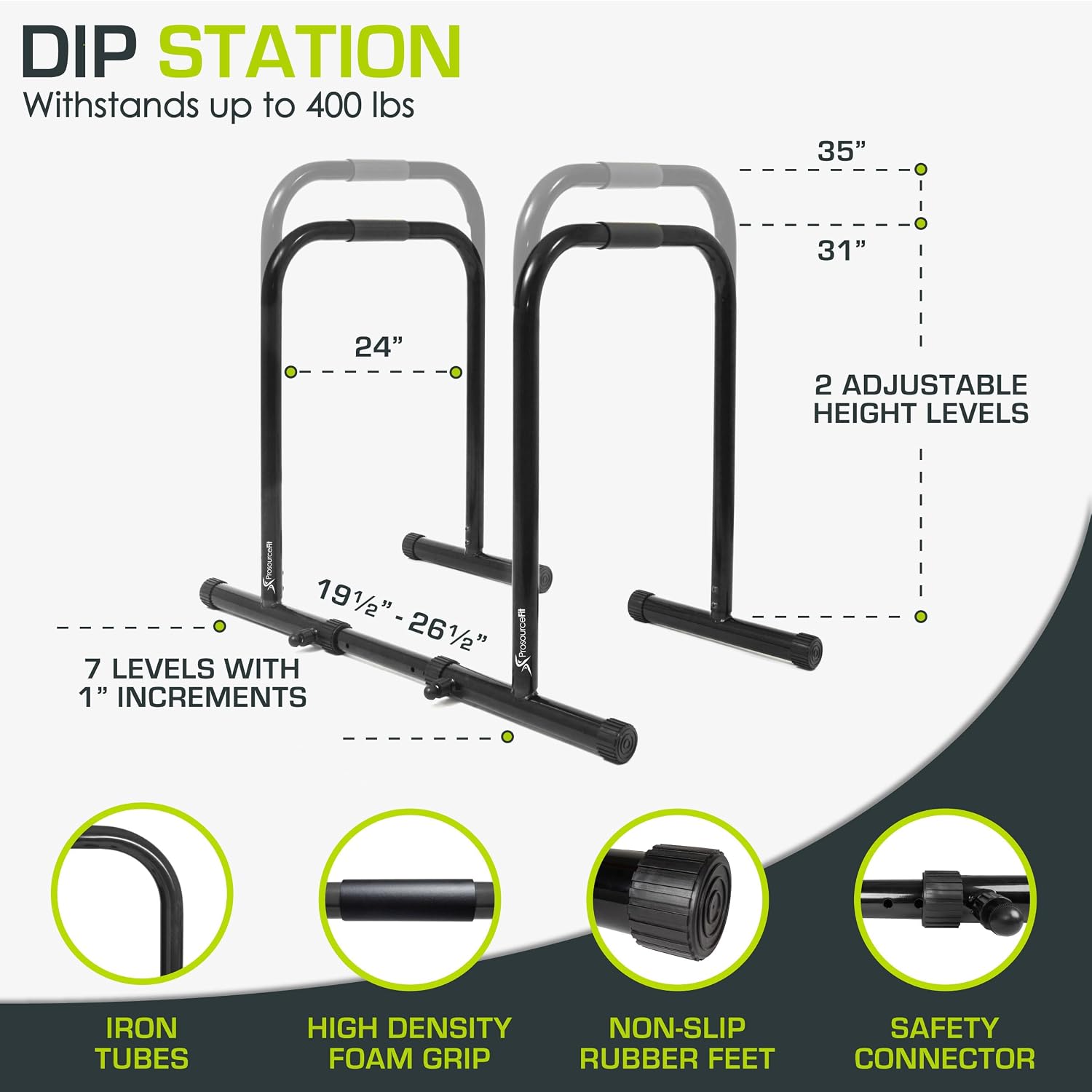 Detalle de ProsourceFit Dip Stand Station heavy-duty dip bar 💪