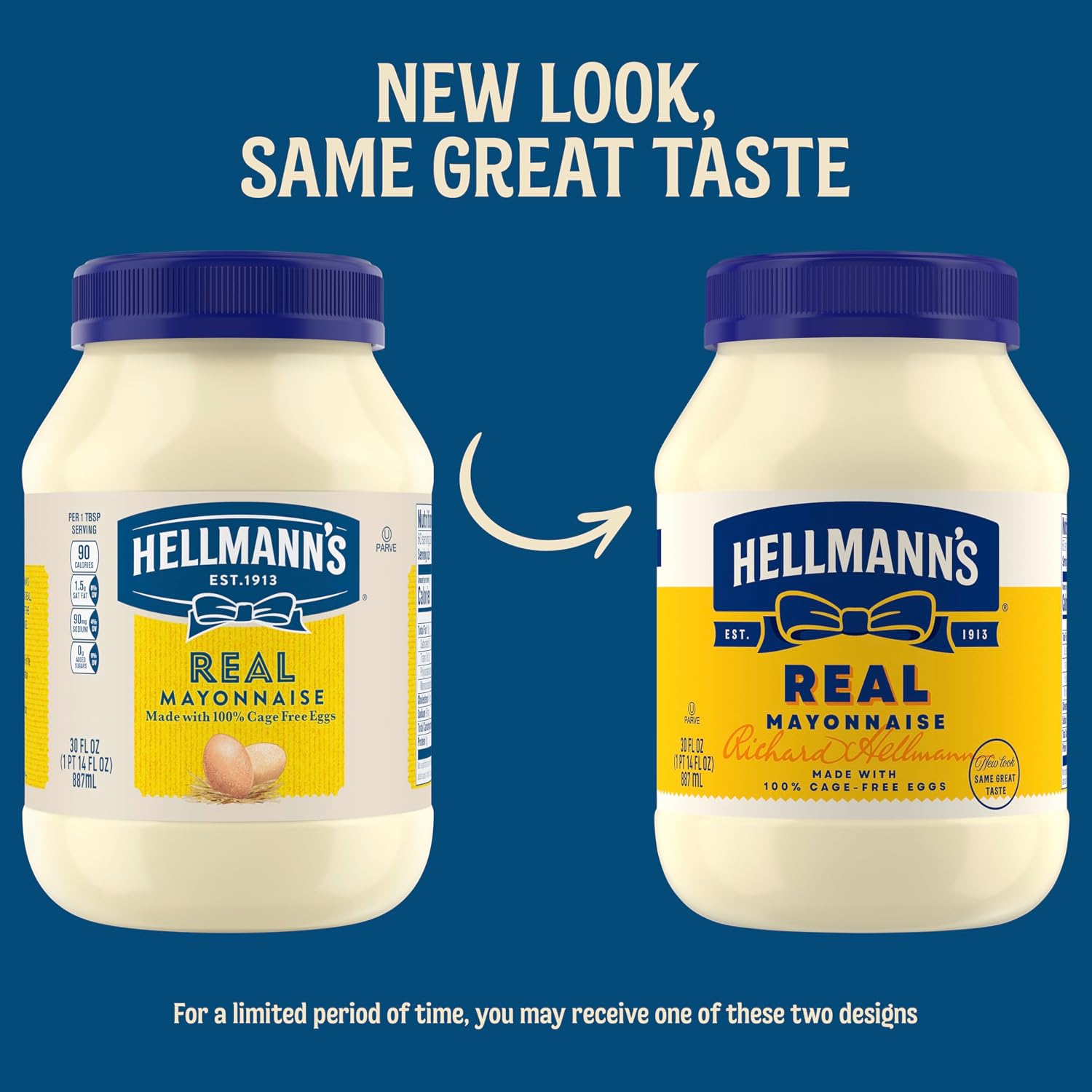 Detalle 1 de Hellmann's Ad-bm11-74627 Real Mayonnaise 30 oz Jar, Gluten-Free
