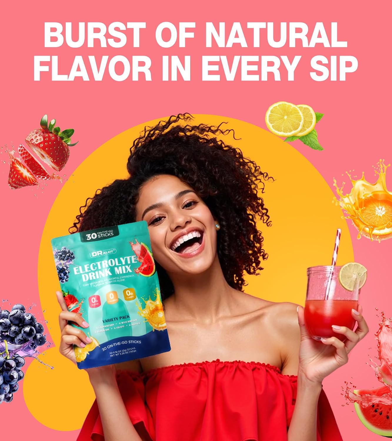 Detalle 2 de Juicy Splash Electrolyte Powder, 30 Packs