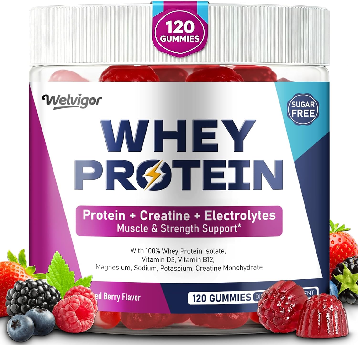 Detalle de Welvigor Whey Protein Gummies, 10g Protein