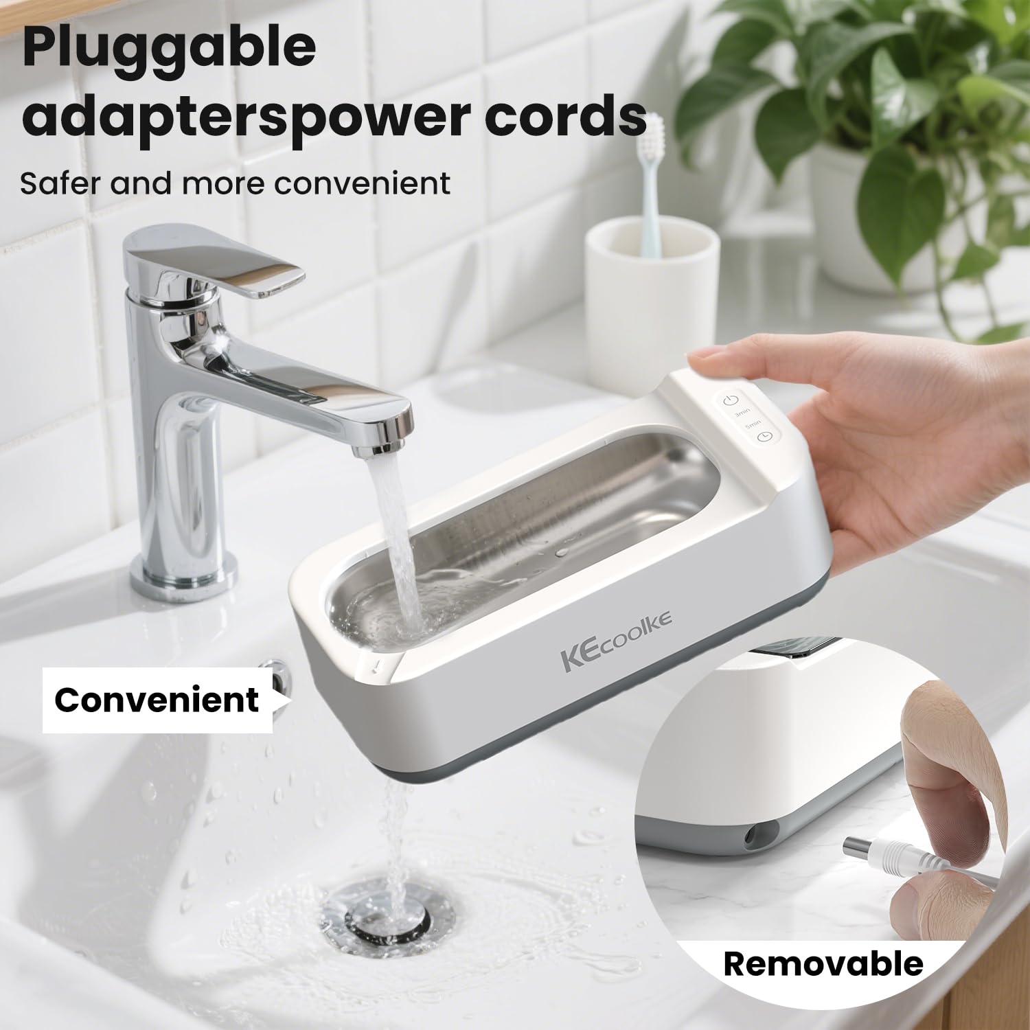 Detalle de KECOOLKE Ultrasonic Jewelry Cleaner 400ml