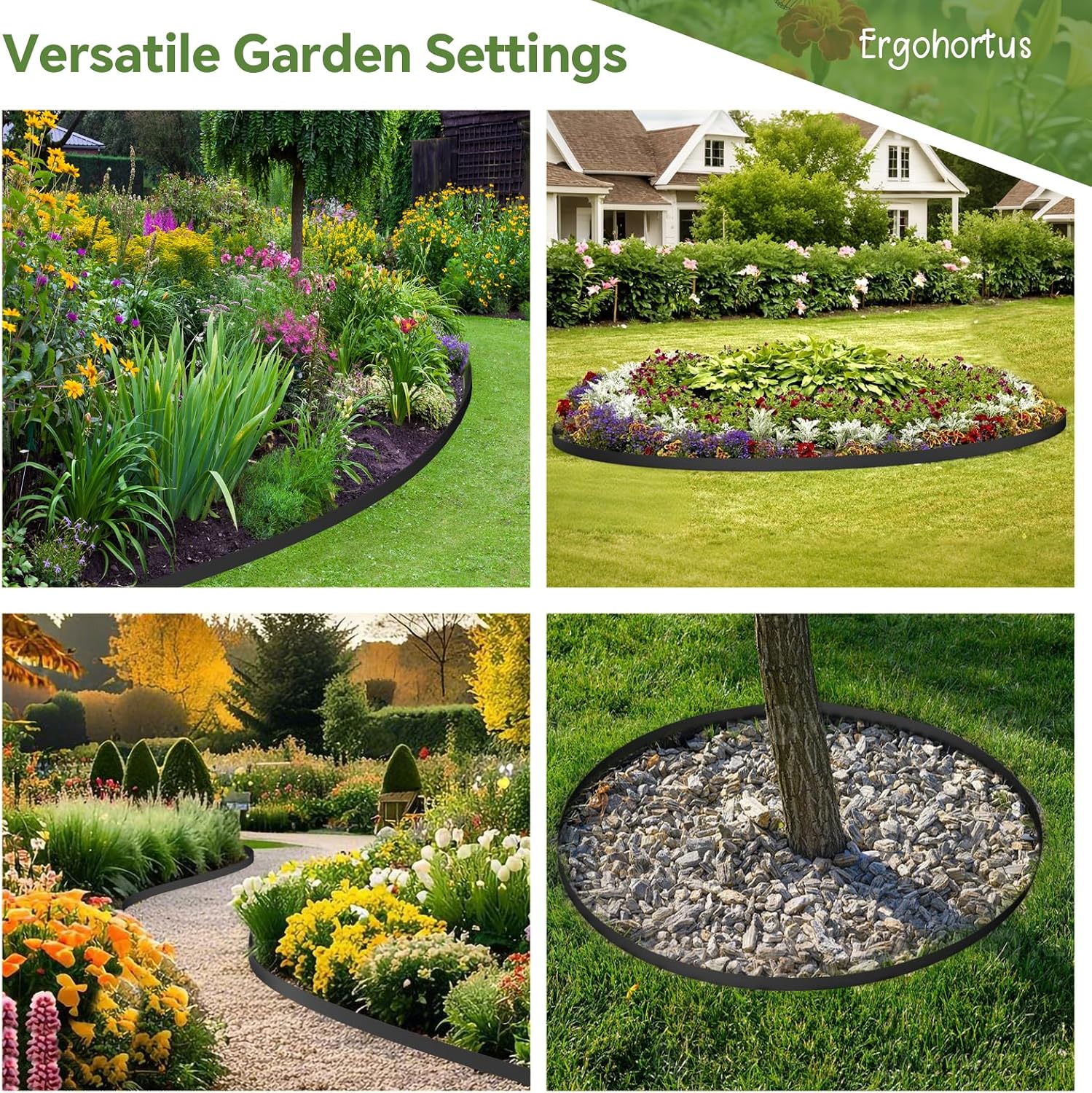 Thumbnail 6 de Ergohortus Lawn Edging – 10m Garden Border with 50 Pegs, Black
