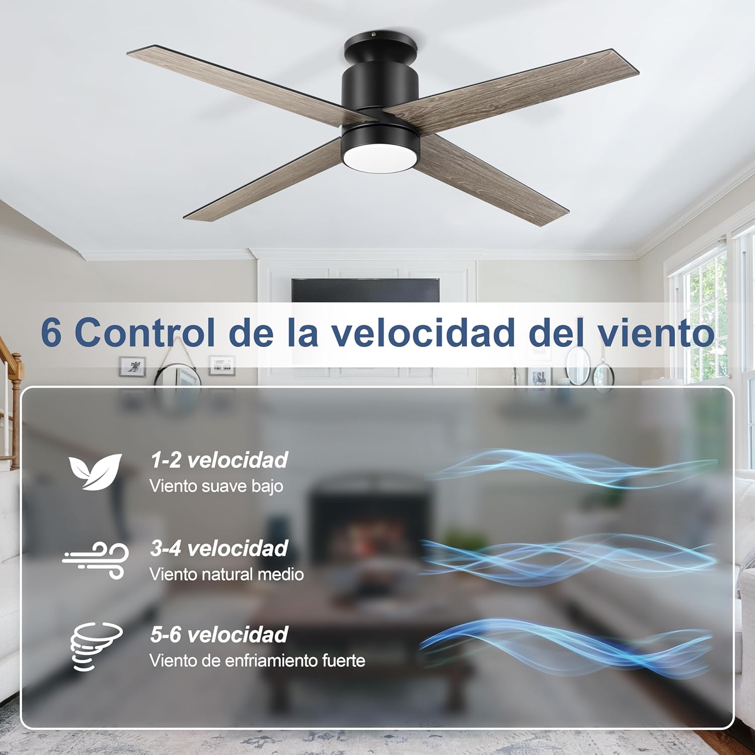 Thumbnail 4 de Ohniyou Ventilador de Techo con Luz 132 cm 🌬