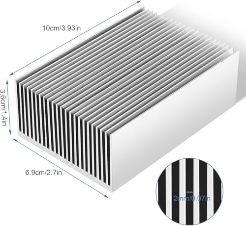 Detalle 2 de Telituny dissipateur thermique 100x69x36 mm – 23 ailettes en aluminium