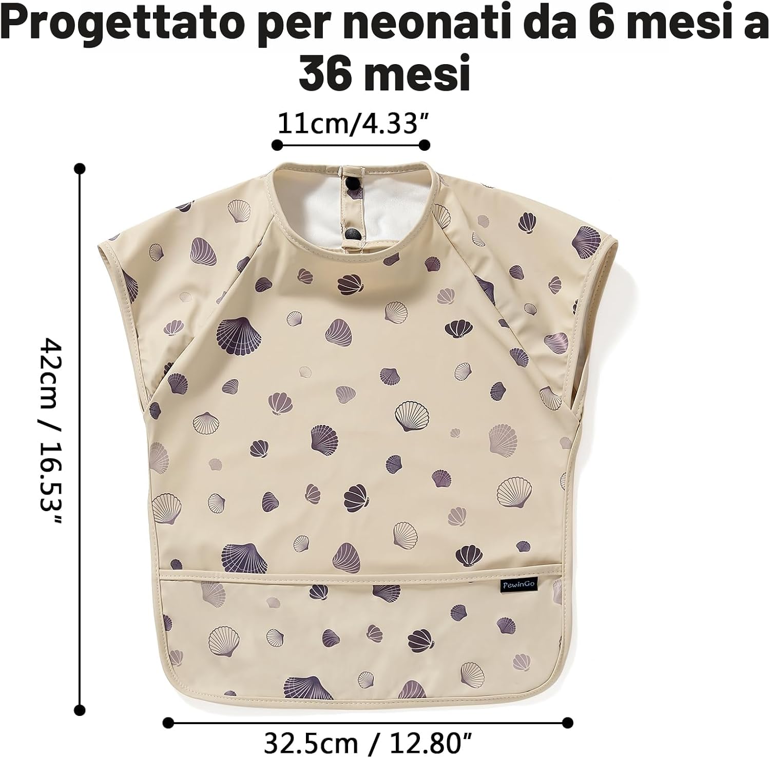 Thumbnail 1 de PewinGo Bavaglino per lo Svezzamento con Maniche: morbido, impermeabile e pratico