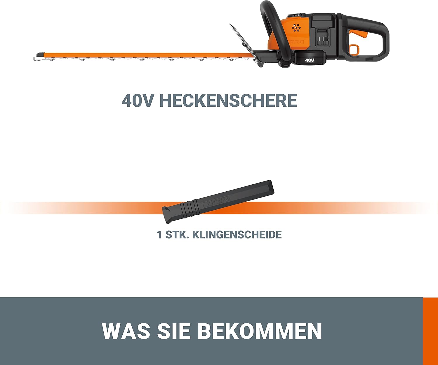 Thumbnail 4 de WORX WG284E.9 Akku-Heckenschere 40V (2×20V) mit 60 cm Dual-Klingen