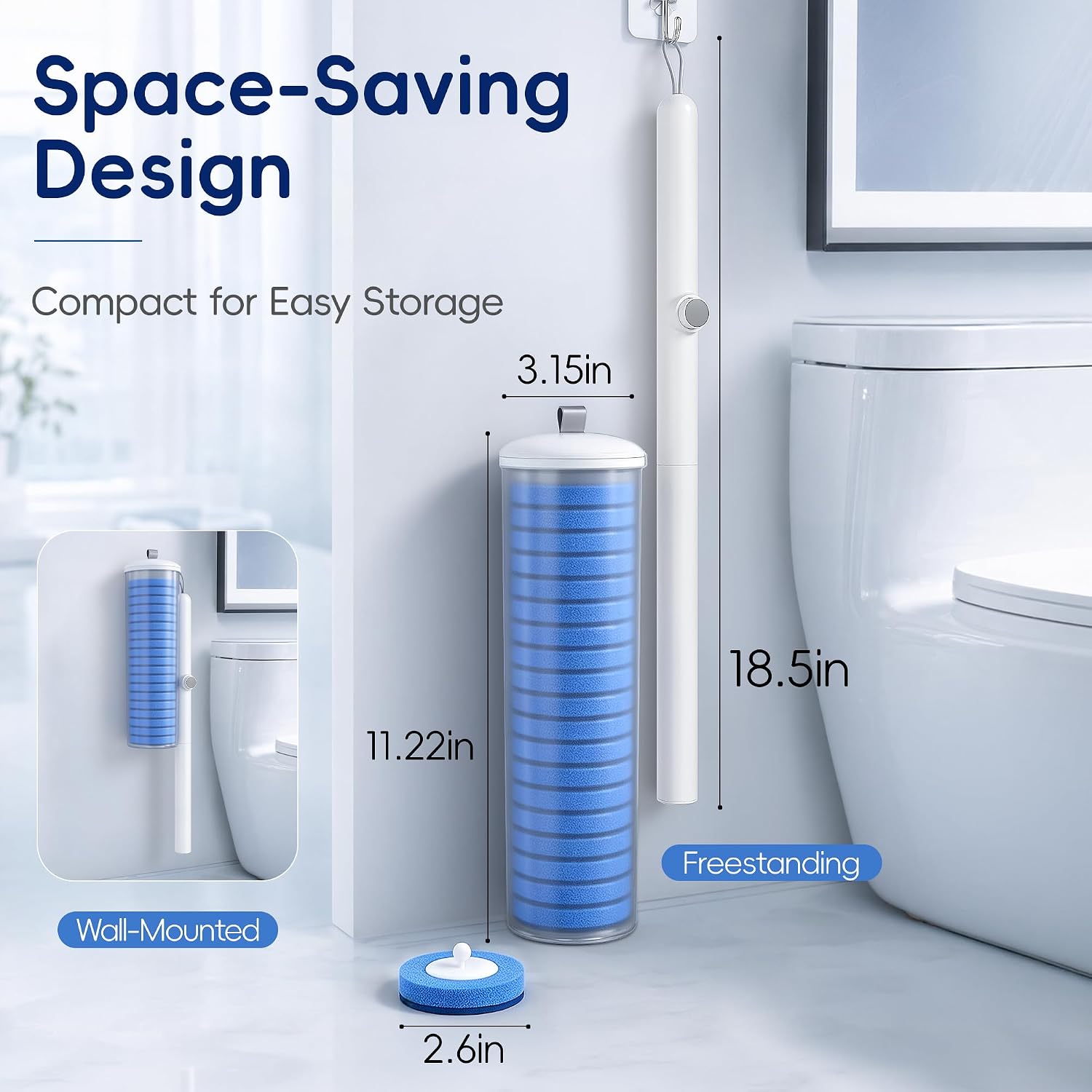 Detalle 2 de LEGUO Toilet Bowl Cleaning Wand with 18 Refills