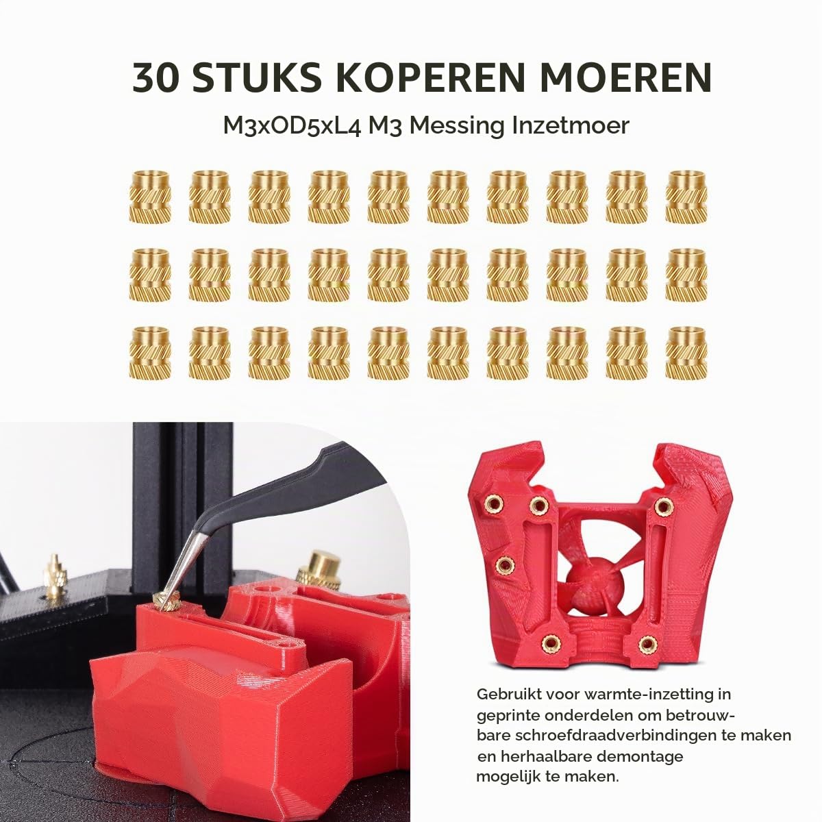 Detalle 2 de Mintion Heat Insert Press Kit: verticale heatsetpers met 90 W soldeerbout