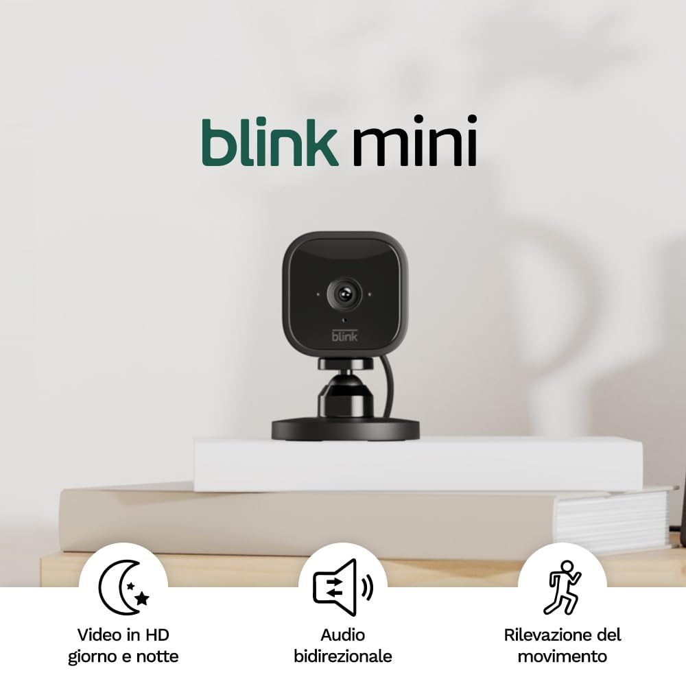 Thumbnail 5 de Blink Mini Pan-Tilt Camera: videocamera di sicurezza interna plug-in con audio bidirezionale e copertura 360°
