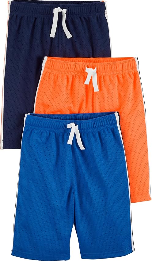 Detalle de Simple Joys Carter's 3-Pack Shorts para Bebés, Azul y Naranja 👶