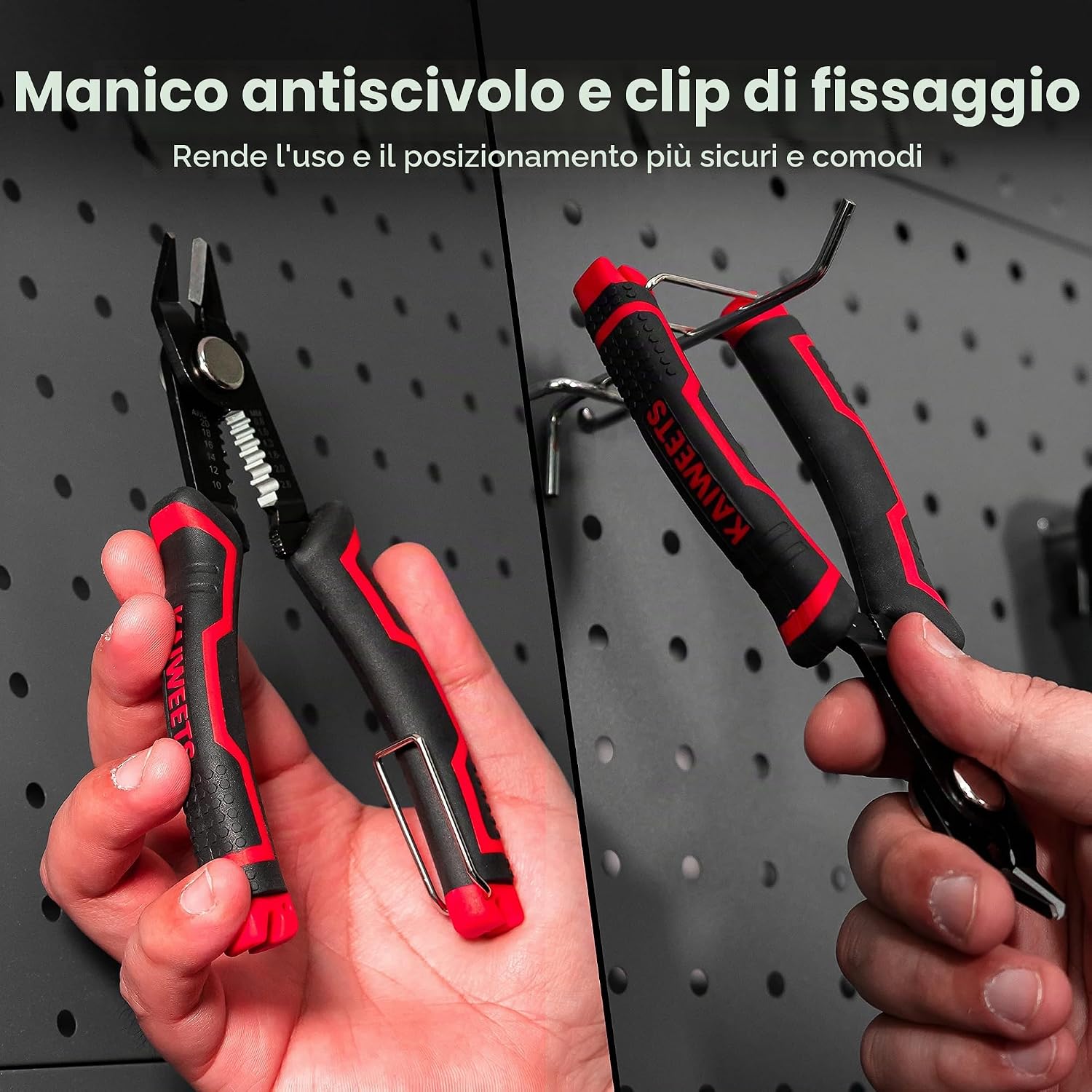 Detalle de KAIWEETS 3 in 1 Pinza da Taglio Diagonale: Spelafili, Tagliafili e Clip di Sicurezza per Elettricisti