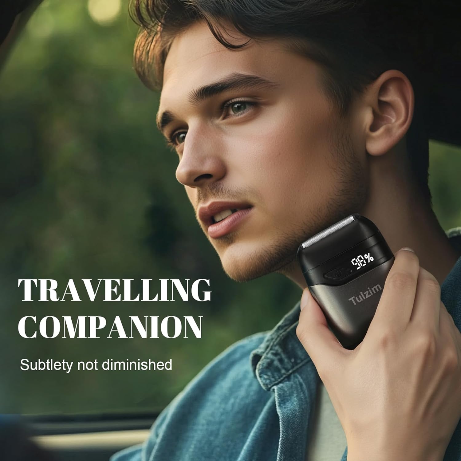 Detalle de Tulzim 73% Off Electric Foil Shaver for Men: 3 Floating Blades, 100-Min Runtime, USB-C, IPX7 Waterproof