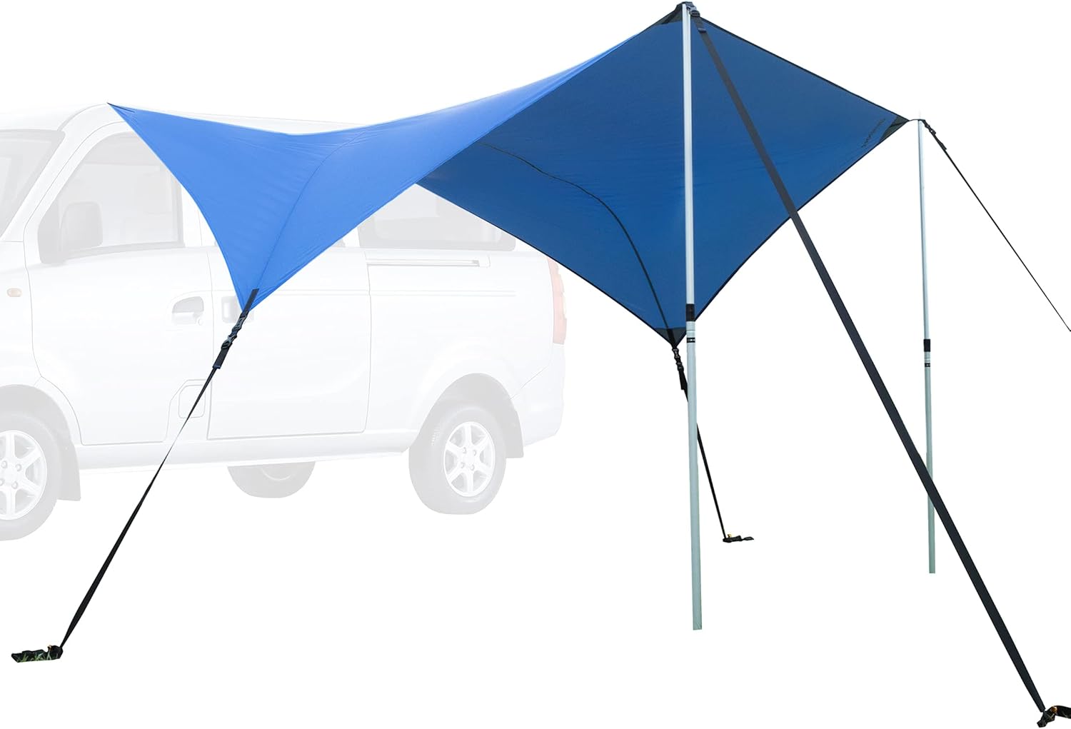 Ultrasport Auvent de voiture – protection solaire et pluie pour voiture, fourgon et camping-car (bleu)