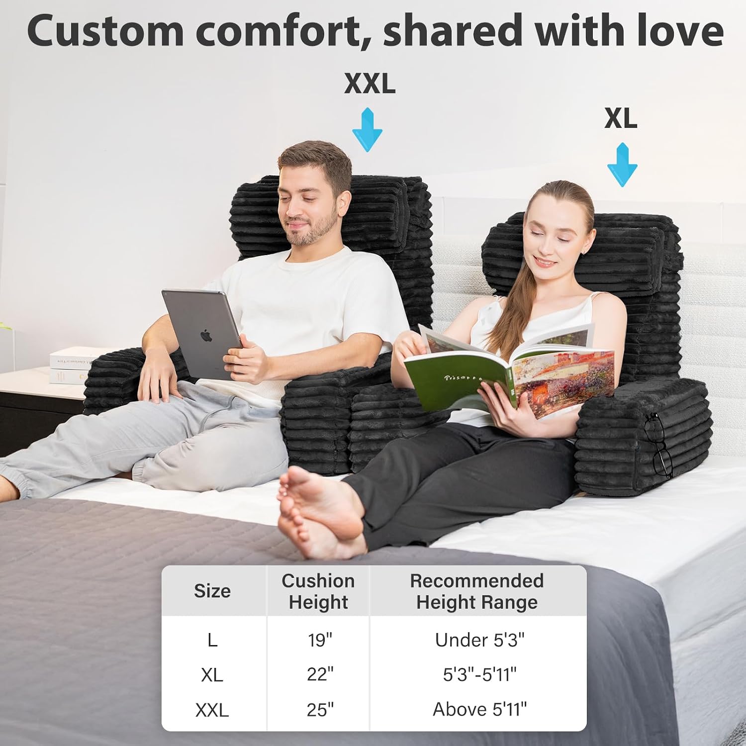 Thumbnail 5 de ENITYA 22" XL Back Pillow with Armrests, Layered Foam and Side Pockets