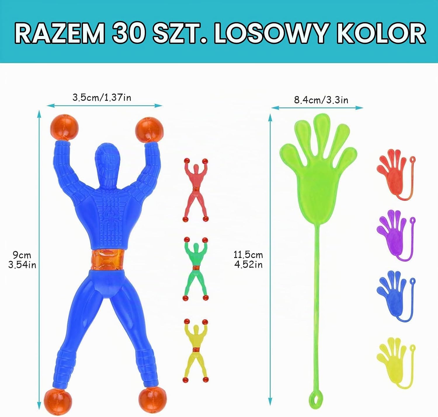 Detalle de Ainiv 1 – zestaw 30 lepkich dłoni i wspinaczy ściennych
