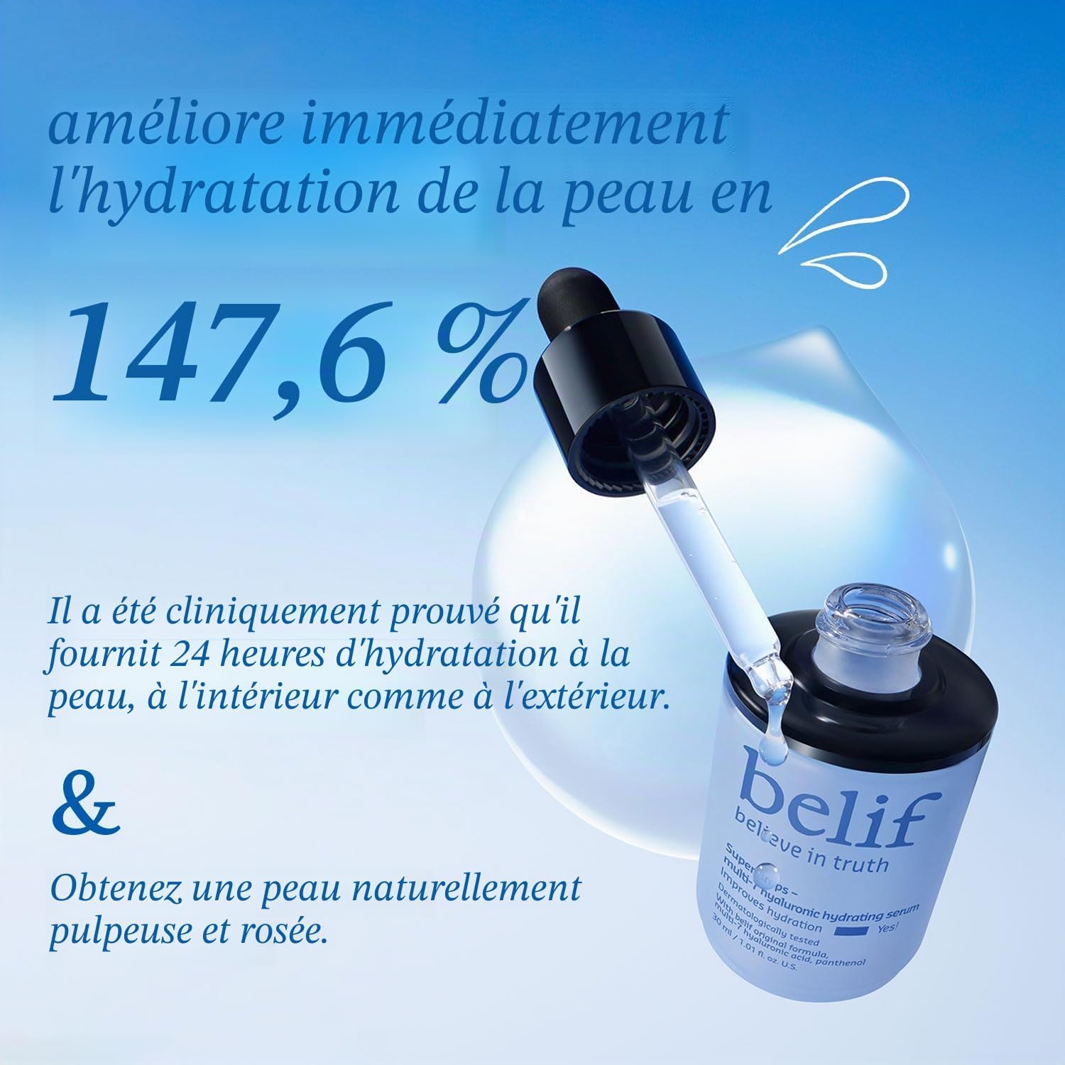 Detalle 2 de belif Super Drops Sérum Hyaluronique 24h 💧
