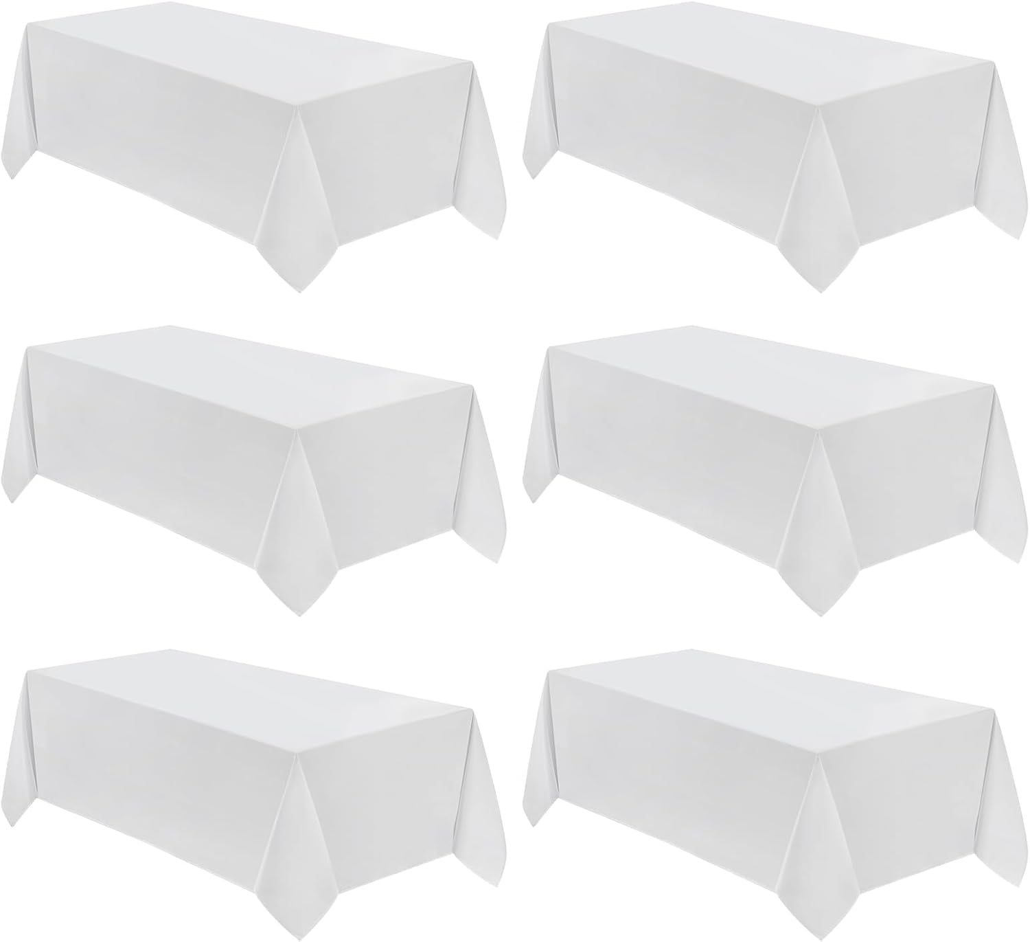 Detalle de VidaFete Table Cloth 6 Pack 90x132 inch Rectangular White Polyester Tablecloths