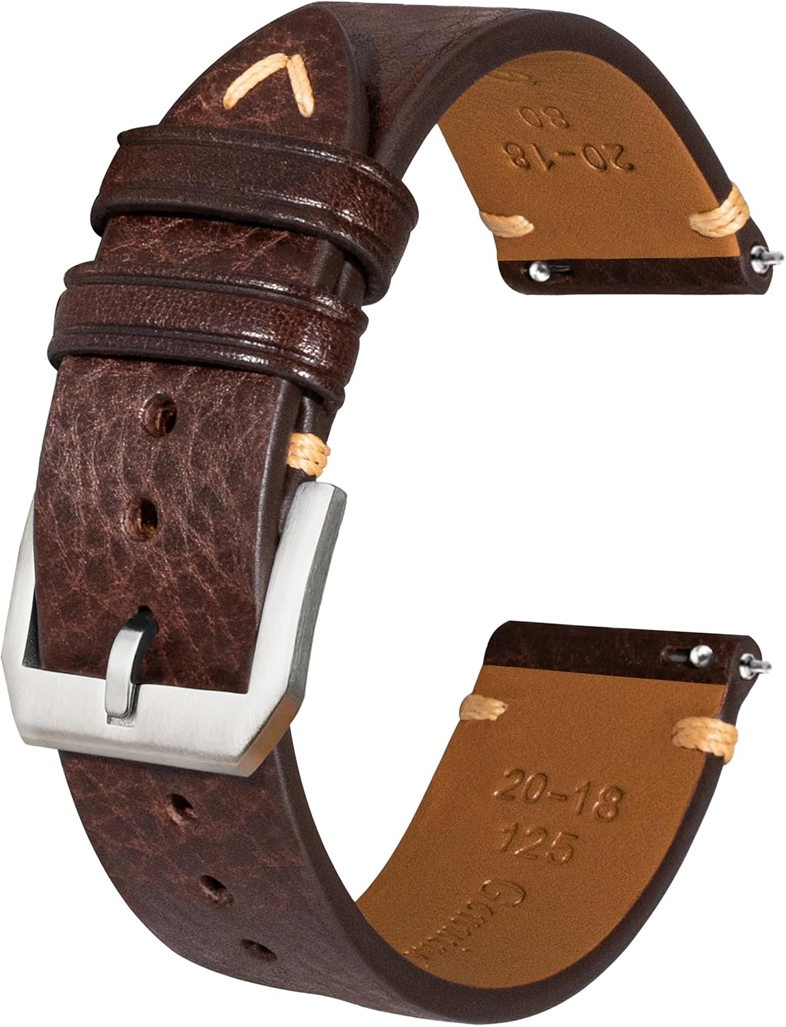 Thumbnail 2 de Gomvadr Quick-Release Lederarmband aus italienischem Kalbsleder (Öl/Wachs) – Schnellwechsel für 16–22 mm