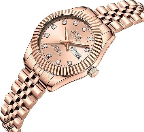 Detalle de NIBOSI orologi da donna analogici al quarzo con acciaio inox e quadrante luminoso